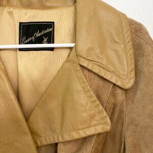 Vintage Brieir of Amsterdam Suade, Leather and Satin Duster in Tan